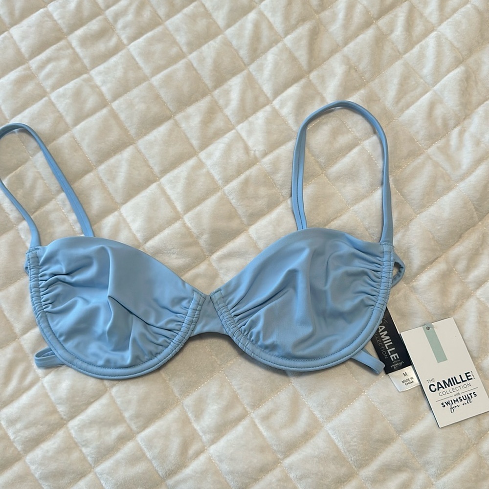 Blue bikini top